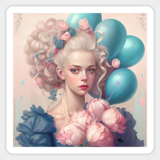 Marie Antoinette and the Blue Balloons Sticker